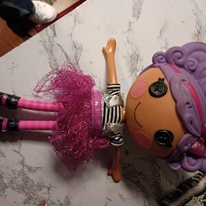 Charming Purple and Pink Doll with Striped Outfit